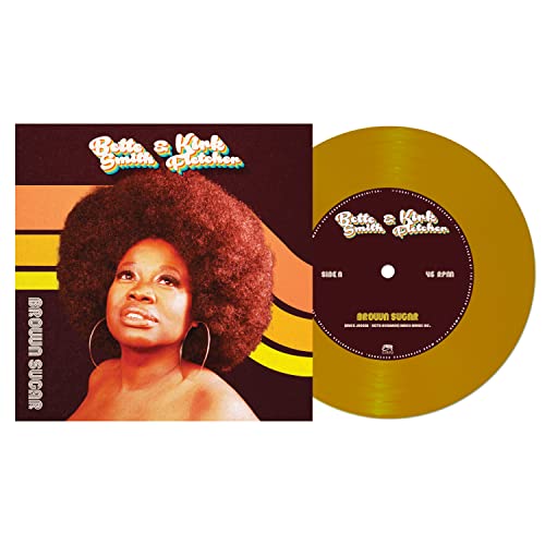 Bette Smith and Kirk Fletcher Brown Sugar album cover and a gold vinyl record.