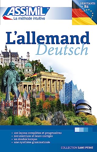 Assimil "L'Allemand" language learning book cover with German and French text.