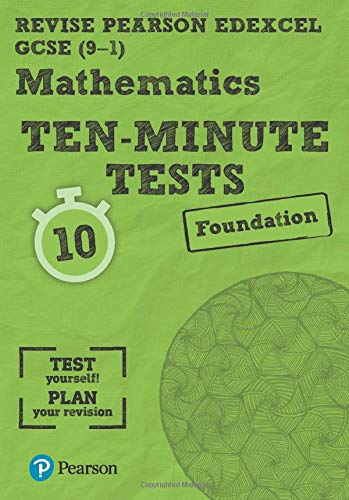 Green textbook cover with a clock and the title "Ten-Minute Tests" for Maths.
