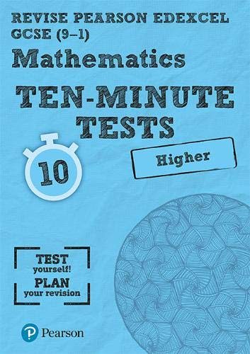 Blue Edexcel GCSE Maths Higher Tier ten-minute test revision book cover.