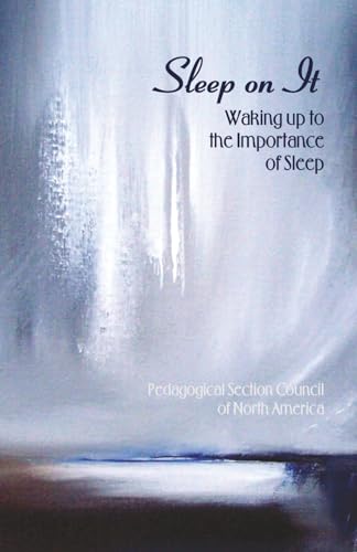Book cover with abstract white and blue painting, titled “Sleep on It.”