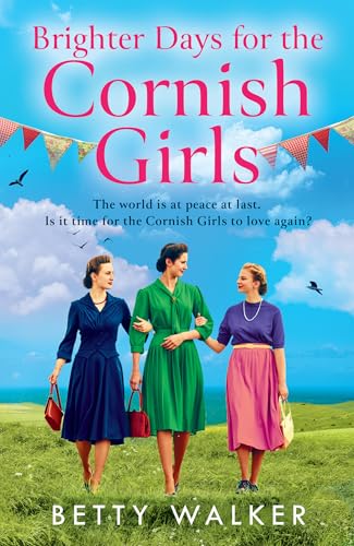 Book cover: three women walking in a field with bunting overhead.