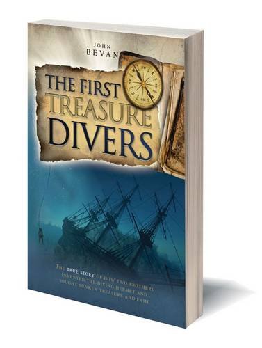 Book cover depicting a shipwreck and vintage diving helmet illustration.