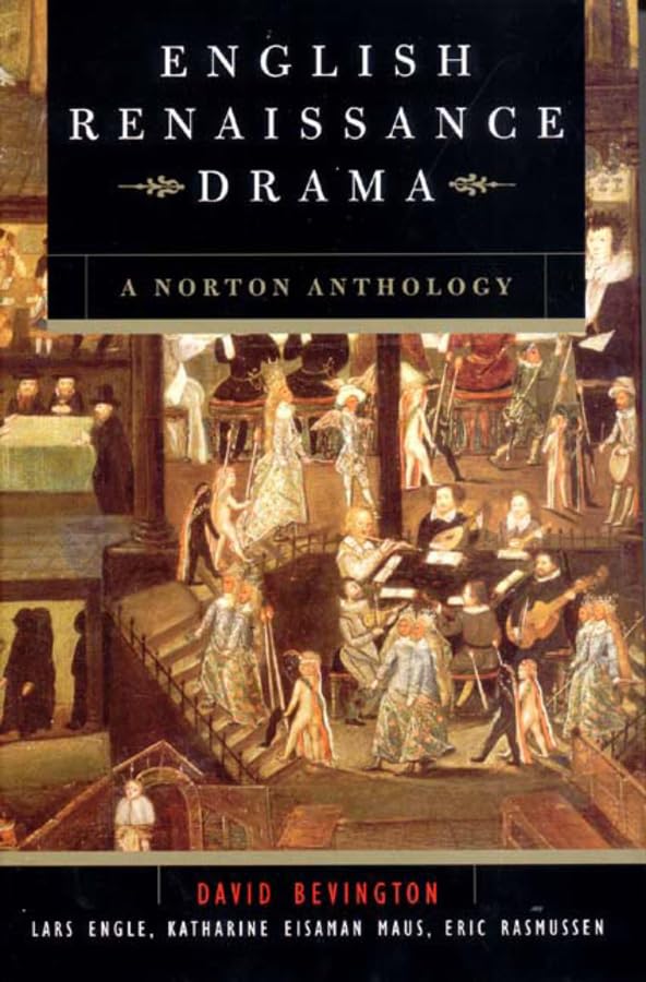 Book cover: “English Renaissance Drama” anthology with a painted stage scene.