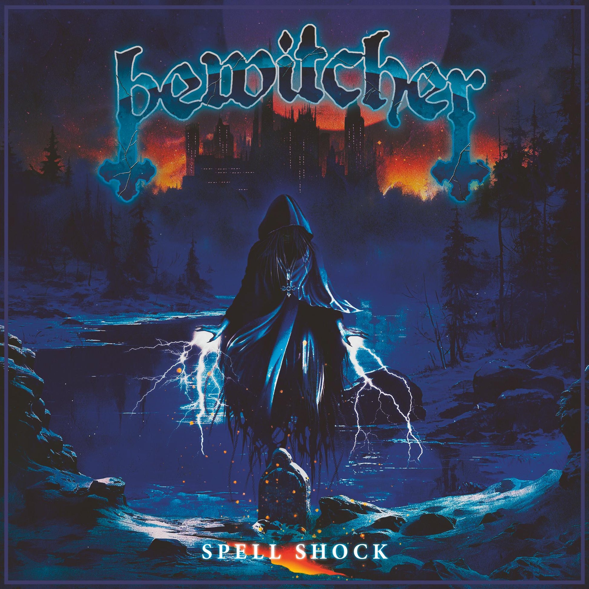 CD cover: hooded figure with lightning, castle in the background.