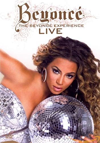 Beyoncé on DVD cover, looking at viewer with disco ball foreground.