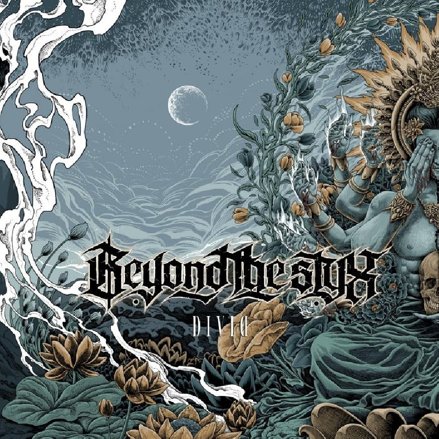 CD cover art featuring blue deity surrounded by plants, skull, and crescent moon.