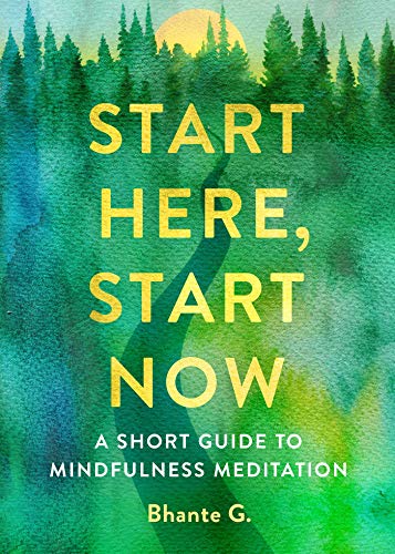 Book cover with yellow text on a green and blue watercolor forest background.