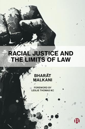 Book cover: "Racial Justice and the Limits of Law" with abstract face.