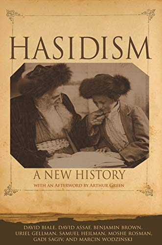 Book cover: “Hasidism” with a sepia-toned photo of two bearded men.