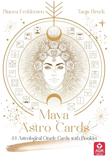 Golden illustration of a woman’s face surrounded by astrological symbols.
