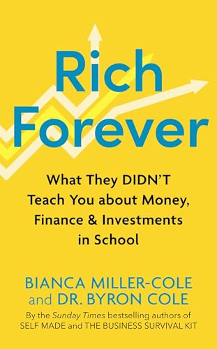 Book cover: “Rich Forever” with upward-pointing arrows on yellow background.