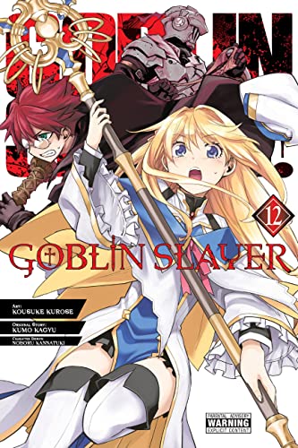 Goblin Slayer volume 12 manga cover featuring three fantasy characters.