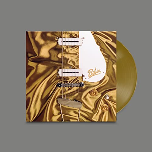 Bibio album cover featuring a gold electric guitar and vinyl record.
