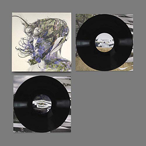 Bibio’s “Ribbons” vinyl record with abstract portrait and landscape artwork.