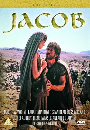 DVD cover for "Jacob" depicting a man and woman in biblical attire.