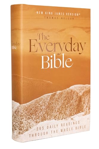 Hardcover Bible with gold cover and text, “The Everyday Bible.”
