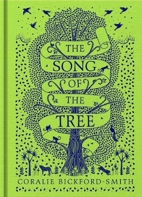 Green book cover with blue illustrations and title "The Song of the Tree".