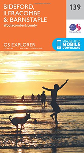 Ordnance Survey Explorer map 139 cover showing people and a dog on a beach.