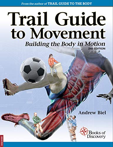 Book cover: "Trail Guide to Movement" with athletic figure and anatomical illustration.