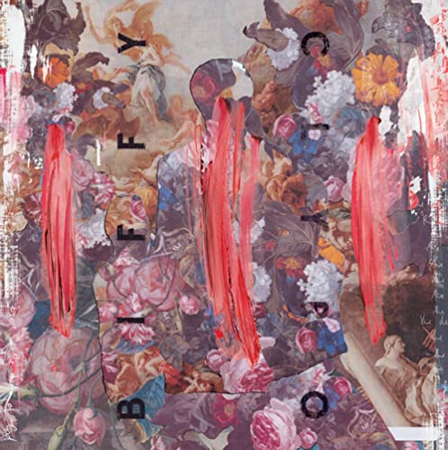 Biffy Clyro album cover: collage of figures, flowers, and red streaks.
