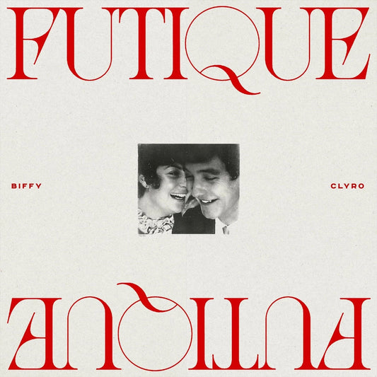 Biffy Clyro’s “Futique” vinyl cover: a vintage photo and bold typography.