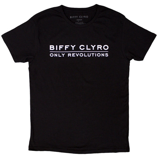 Black unisex t-shirt featuring the Biffy Clyro Only Revolutions album cover artwork.