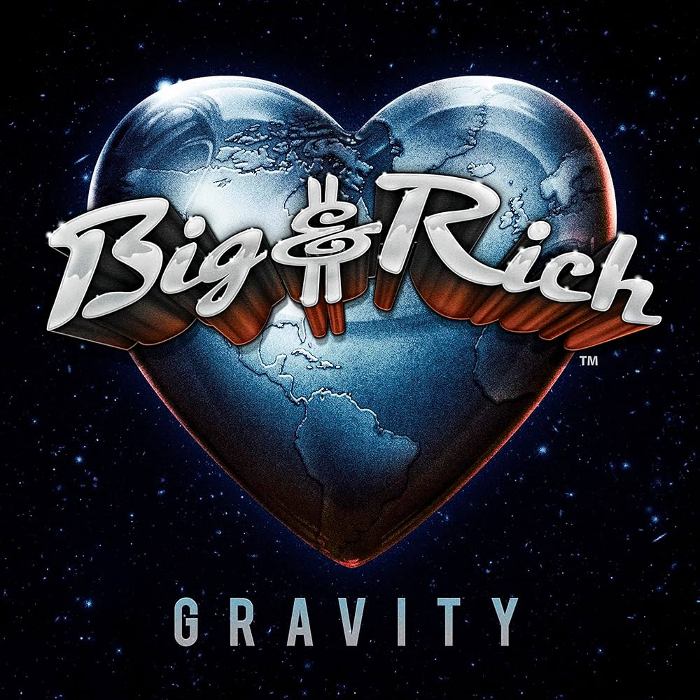 Album cover for Big & Rich’s “Gravity” featuring a heart-shaped Earth.