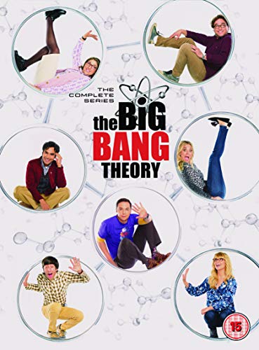 The Big Bang Theory" DVD cover featuring the main cast in circular portraits.