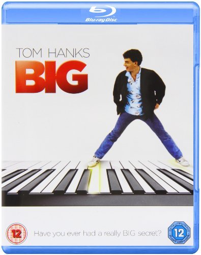 Blu-ray cover for the movie Big featuring Tom Hanks standing on a floor piano.