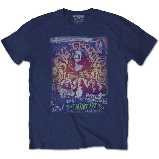 Navy blue t-shirt with vintage Big Brother & The Holding Company graphic.