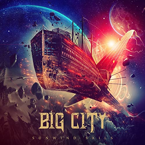 CD cover art: spaceship-sailing ship amidst a colorful, cosmic landscape.