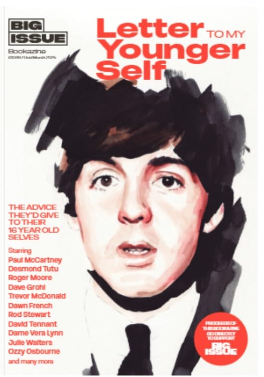 Big Issue magazine cover featuring a painted portrait of Paul McCartney.