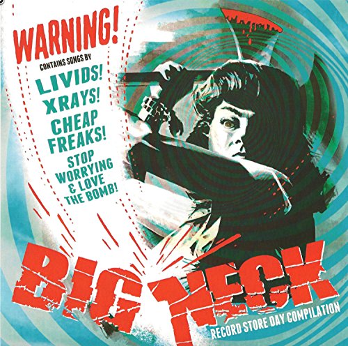 Vinyl record cover with a woman holding a gun, red and blue swirling background.