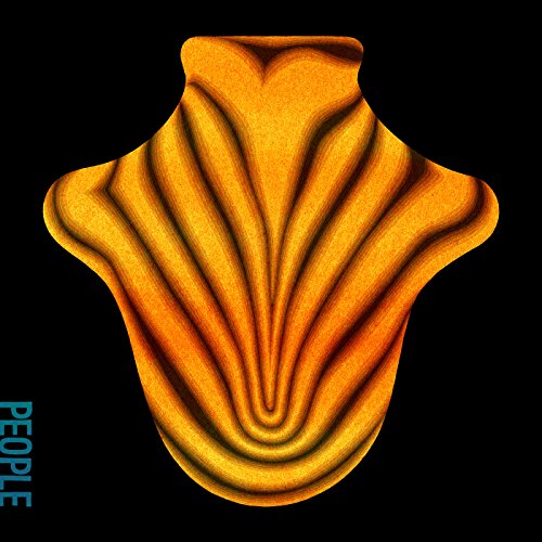 Orange, textured abstract shape resembling a torso against a black background.