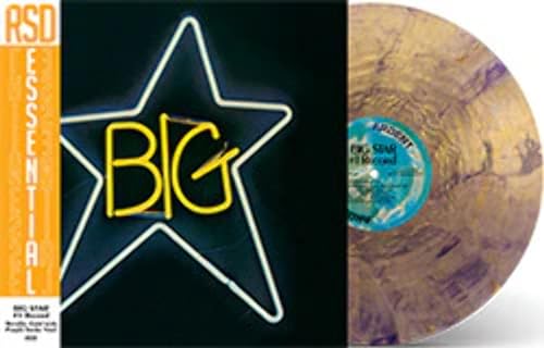 Big Star #1 Record vinyl album cover and marbled brown record.