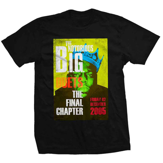 Black t-shirt with a portrait of The Notorious B.I.G. album cover.