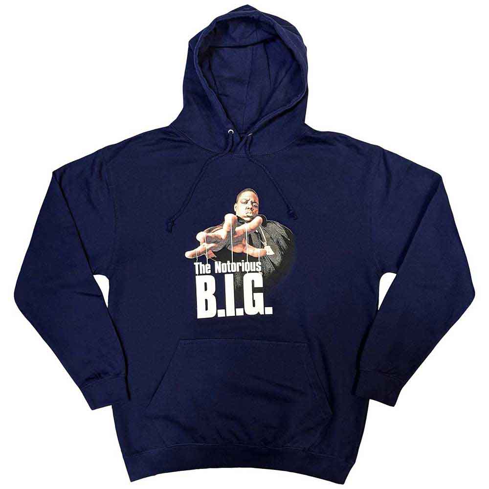 Unisex pullover hoodie featuring a graphic of Biggie Smalls.