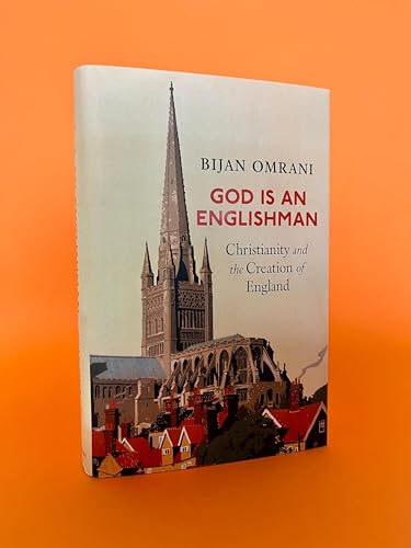 Book cover showing a cathedral spire above houses against an orange background.