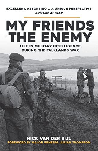 Book cover: soldiers in camouflage, Falklands War, military intelligence theme.