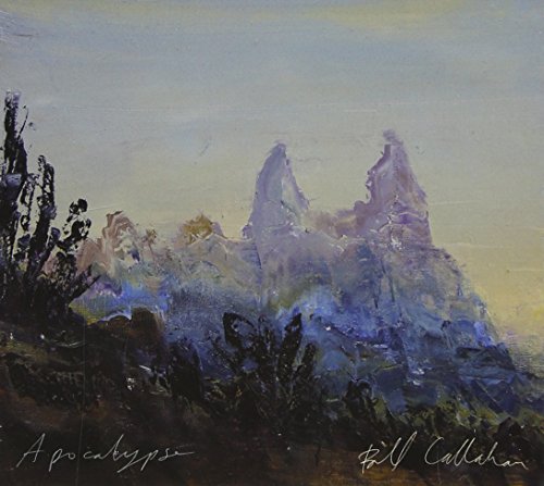 Painted landscape of mountains with the album title and artist’s name.