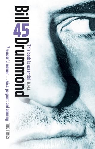 Book cover with close-up of Bill Drummond’s face and bold title “45”.