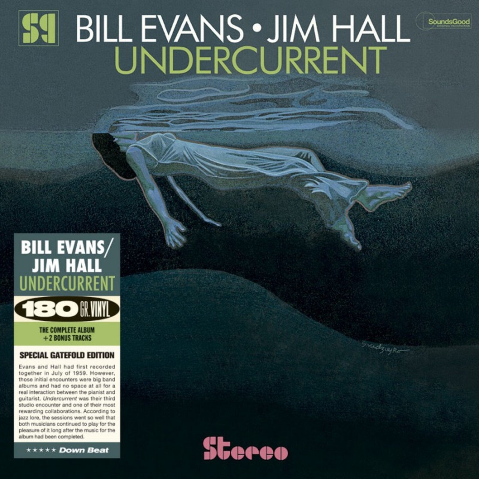 Vinyl cover art showing a woman floating underwater with text Bill Evans Jim Hall.