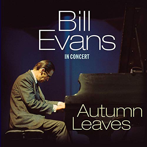Bill Evans at a piano, album cover for “Autumn Leaves.”
