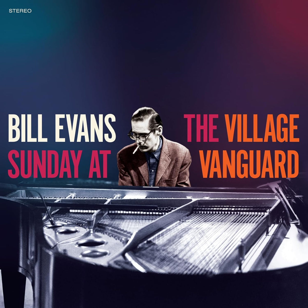 Album cover for Bill Evans’ “Sunday At The Village Vanguard” featuring a pianist.