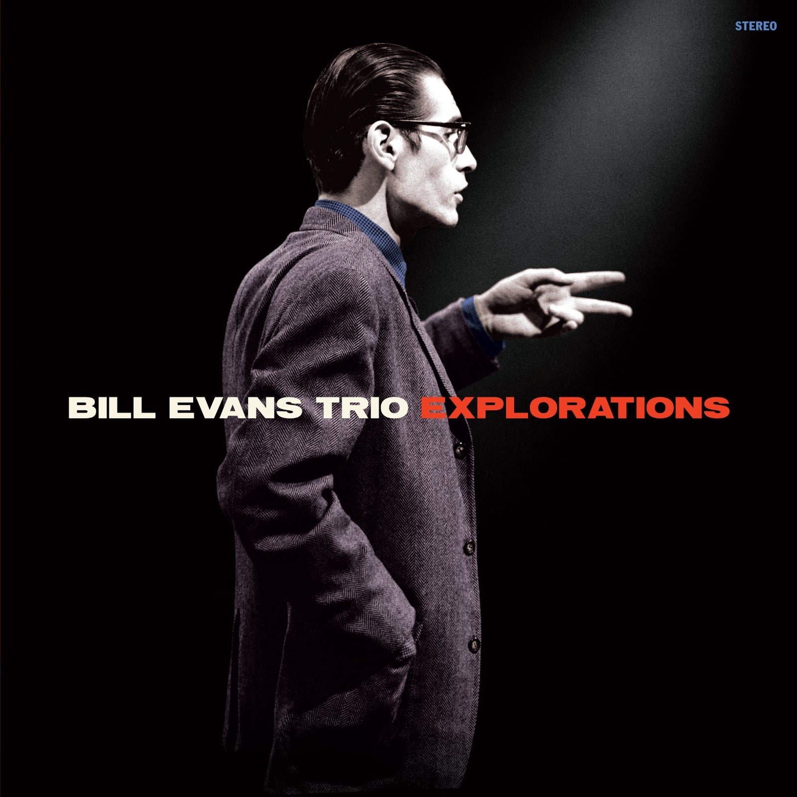 Bill Evans in profile wearing a suit against a black background with album text.