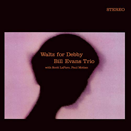 Album cover for Bill Evans Trio, Waltz for Debby, featuring a dark silhouette profile.