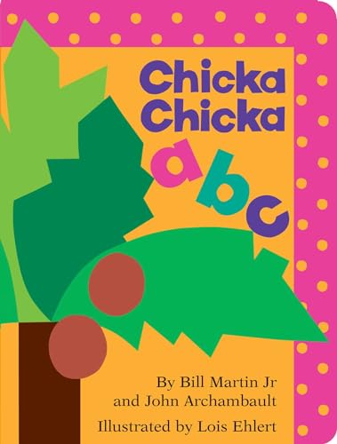 Book cover: "Chicka Chicka ABC" with a palm tree and colorful letters.