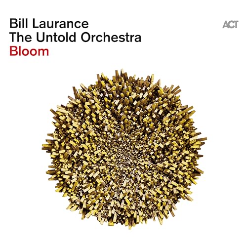 CD cover for "Bloom" by Bill Laurance & The Untold Orchestra, golden abstract form.