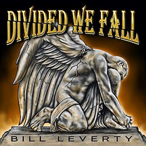 Album cover: stone angel figure with cracked wings, title "Divided We Fall".